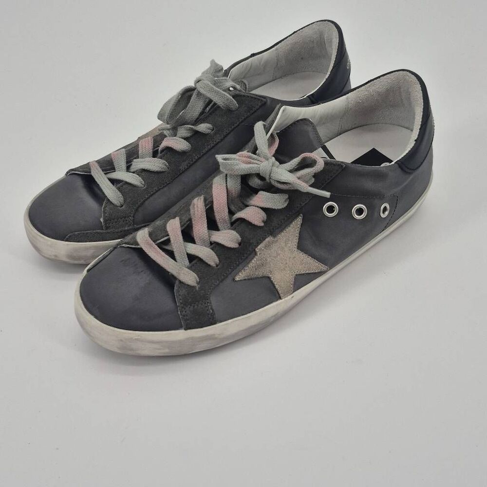 Golden Goose Women's Size 9 Dark Gray Satin Sneakers